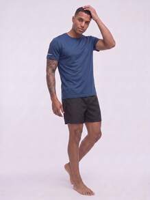 Snug League 4pcs/Set Men's Short Sleeve T-Shirts, Summer Casual Loose Round Neck Base Layer Top, Quick Dry Sports Running Shirts - Multicolor - View 4