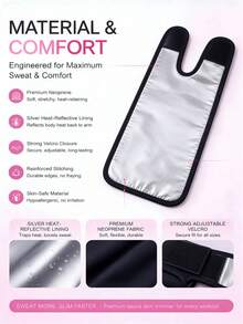 1 Pair Sauna Arm Bands - Enhanced Sweat Arm Bands With Silver Lining For Weight Loss And Fat Burning Fitness - Silver - View 3