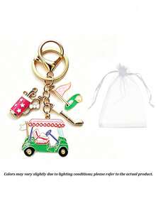 Golf Cart Keychain, Unisex Pearl Golf Sports Bag Charm, Car & Backpack Accessory, Birthday Holiday Christmas Gift For Golf Enthusiasts - Multicolor - View 13