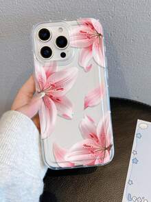 1件時尚創意全螢幕粉色百合花圖案手機殼，氣墊TPU手機殼可作為節日禮物，適用於 Galaxy S25、S24、S23/A15，Apple XS/XS Max/XR/11/12/13/14/14 Plus/15/15 Plus/16/16 Plus/7/8 Plus/17/17 Pro/18 Pro/18 PM及其他機型保護殼 - 彩色 - 查看 6