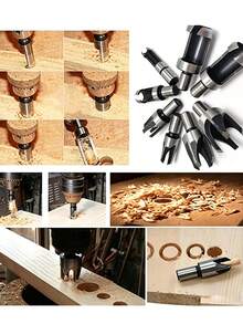 Wood Plug Cutter Drill Bit Set, Carbon Steel Tapered Claw Type Dowel Cork Cutting Bits 6‑16mm, Woodworking Hole Cutter Tool For Furniture Repair DIY Wood Craft Project Hand Tool - A - View 4