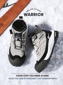Warrior Comfortable Street Style Snow Boots For Men Autumn And Winter Comfortable Running All-Day Wear Training Sneakers Warm Fleece-Lined Sneakers - Gray/Black - View 8