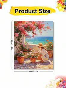 1pc Coastal Scenery DIY Oil Painting By Numbers, Canvas Painting DIY Crafts, Adult Home Decoration, Holiday Gift. - Sets - View 10