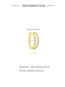 1pc 925 Sterling Silver Zirconia Nose Ring 6-10mm Multiple Sizes Hypoallergenic Body Piercing Jewelry Hoop Earrings Unisex Daily Wear And Gift - Gold - View 12