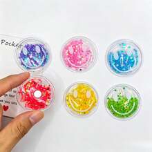 3/6/12 pcs Magnet Kulkas Cairan Pasir Bintang Warna-warni Kartun Wajah Tersenyum, Dekorasi Magnetik Bulat Transparan Lucu, Cocok untuk Dekorasi Dapur dan Stiker Dekoratif Papan Pesan Rumah - beraneka warna - View 3