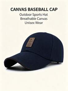 Outdoor Fishing Baseball Cap, Skin-Friendly Canvas Breathable Non-Stuffy, Effectively Blocks Strong Light, Leather Label Simple And Stylish, Adjustable Head Circumference, Suitable For Fishing, Camping, Shopping, Multiple Colors To Match Various Outfits - Multicolor - View 1