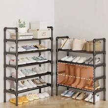 1pc Simple Shoe Rack Multi-Layer Household Doorway Indoor Shoe Cabinet 45/58cm Long Dormitory Rental Room Dustproof Shoe Rack Storage Rack Entryway Black Multi-Functional Shoe Rack Upgraded Thickened Sturdy Model 3-8 Tier Storage Rack - Multicolor - View 2