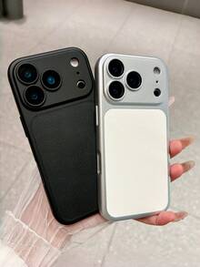 Premium Matte Leather Texture Phone Case With Glass Lens Protection, Compatible With IPhone 18 Pro Max 17 Pro 16 Plus 15 14 13 12 11, Skin-Friendly Shock-Absorbing Protective Cover - Black - View 9