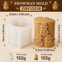 Relief Christmas Tree Pillar Candle Mold 3D Xmas Tree Snowman Gingerbread Man Ornament Pillar Candle Mold For DIY Scented Candles, Soap, Resin Crafts, Holiday Home Decor Gifts - Mold - View 15