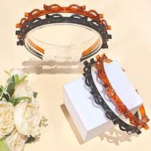 2pcs Braided Hair Headband Small Clips Bangs Fixing Tool Multi-Layer Hollow Braided Hair Hoop Hair Clips Top Clips Hair Pins - Multicolor - View 14