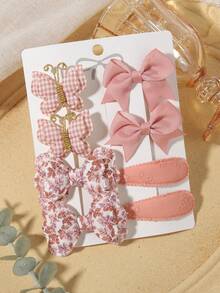 8pcs Multi-Style Hair Clip Set, Ditsy Floral Daily Photo Hair Clips, Multiple Colors Available - Mixed color - View 15