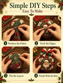 1pc DIY Christmas Plush Doll Making Kit With Handmade Character Sewing Craft - Suitable For Home Decor, Holiday Tree Ornaments, Patchwork Dolls, Complete Sewing Kit And Handmade Craft, Halloween And Christmas Decoration - Multiple Styles - View 3