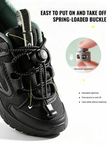 1 Pair Unisex Sports Round Elastic Shoelaces With Adjustable Buckle, 100cm, Suitable For Hiking Boots, Water Shoes, Athletic Shoes - Multicolor - View 6