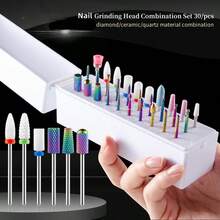30pcs Nail Drill Bit Set, Nail Grinding Bits, Cuticle Gel Removal Drill Bits, Professional Nail Rotary Tool, Suitable For 3/32" Shank Diameter Nail Drill - Multicolor - View 4