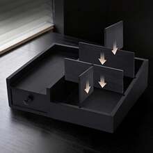 Double-Layer Wooden Storage Tray Desktop Jewelry Organizer Watch Stand Multi-Functional Tiered Display Tray Spherical Support Stable Placement For Watches, Rings, Necklaces, Keys, Perfume And Other Small Items Home Luxury Style Desktop Organizer Storage Rack - View 10