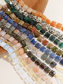 1 Strand 10x10mm Natural Square Stone Beads Gems Flat Crystal Jaspers Red Agate Loose Beads For Jewelry Making DIY Bracelet Charm - Multicolor - View 11