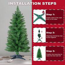 Pohon Natal Buatan 3 Kaki Mini untuk Meja, Pohon Pinus Hijau dengan 4 Kaki, Alas Plastik Stabil, Pohon Cemara Kecil untuk Meja, Dekorasi Natal, Rumah, Kantor, Pesta Liburan, Dekorasi Musim Dingin Dalam Ruangan - MultiWarna - View 3