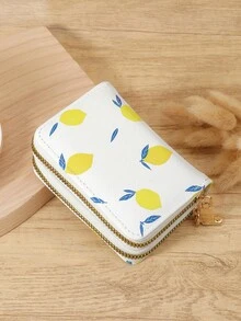 Women's Short Wallet Double Zipper Credit Card Storage Bag, Simple Casual Multi Card Clip, Suitable For Outdoor Travel And Returning To School - White - View 2