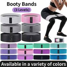 HYL SPORTS Booty Bands (3 Levels), Non-Slip Hip Resistance Bands, Exercise Workout Bands, Loop Bands, Fitness Stretching Rope For Hip Lifting, Squat, Bodybuilding, Strength Training, Working Out, Women Legs And Butt, Yoga Starter - Multicolor - View 2