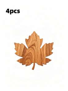 1/4/8Pcs Maple Leaf Wooden Coaster Set,Non‑Slip Heat‑Resistant Cup Mats,Fall Table Decor,Home Kitchen Office Restaurant Party Coffee Tea Drink Mat,Halloween Thanksgiving Holiday Gift - Multicolor - View 8