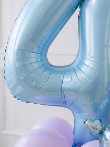 16件組生日派對裝飾氣球，40英吋0-9數字淺藍色鋁箔氣球、漸層雪花氣球，冬季聖誕主題派對裝飾冬季氣球 - 彩色 - 查看 9