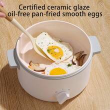 Multi-Cooker Electric Pot – 2 Heat Settings, Non-Stick, Dual Temp Control, Dry-Burn Protection, Serves 1-3,1.6L - White - View 7