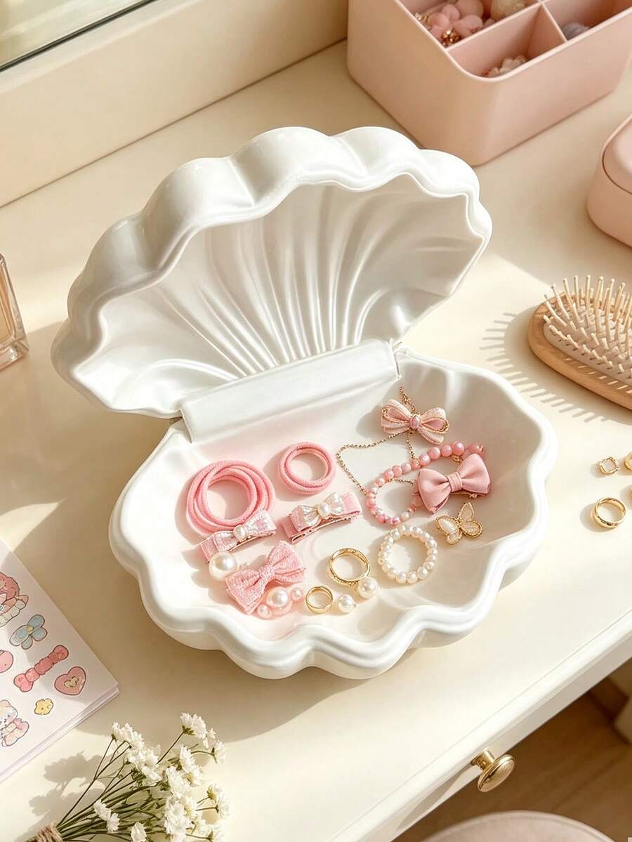 1pc Shell-Shaped Storage Box, Girl's Hair Accessories And Jewelry ...