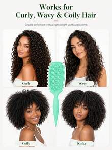 Smoothing Curly Hair Brush, Vented Curl Styling Brush With Side Teeth And Pointed Tail For Curly Wavy Coily Hair, Sectioning, Shaping, Smoothing, Daily Hair Styling Tool For Home, Travel And Salon Use, Multi-Color Options - 2054 - View 3