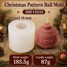 Star Christmas Ball Candle Silicone Mold 3D Xmas Ball Candle Making Molds With Snowflake Floral Geometric Embossed Patterns For DIY Candles Holiday Home Decor Handmade Gifts - Mold - View 14