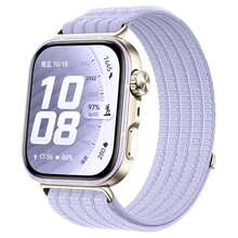 適用於 Fit5pro 雲感透氣編織錶帶、Fit4pro 尼龍環狀可調節柔軟透氣錶帶、Fit5/4/3 編織尼龍透氣錶帶，適合女性、男性、學生 - 淡紫色 - 查看 3