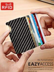 RFID Blocking Slim Wallet, Metal Card Holder With Money Clip For Men Women, Minimalist Credit Card Case Front Pocket Wallets - Multicolor - View 10
