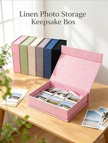 Fabric Storage Box, Suitable For Photo Albums, Letters And Small Items, Decorative Book-Shaped Organizer Box, Suitable For Jewelry, Watches, Handmade Crafts, Living Room And Study Desk Storage - Multicolor - View 3