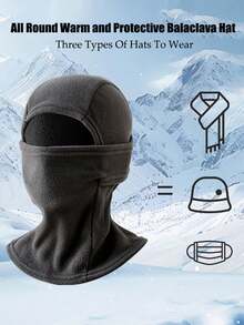1pc/2pcs/3pcs Comfortable Warm Balaclava For Autumn/Winter, Unisex Windproof Soft Face Mask, Thickened Cold-Proof Head Cover, Face Protection Ski Mask, Fleece Lined Full Face Mask Scarf For Outdoor Sports, Hiking, Fishing And Cycling, Breathable Head Accessory - Multicolor - View 2