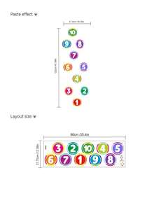 Cartoon Early Education Cognitive Wall Stickers 1-10 Numbers, Geometric Shapes, Party Animals, Math Arithmetic, DIY Peel And Stick Vinyl Decals For Kindergarten Children's Room Wall And Floor Decoration - Multicolor - View 13