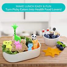 Bộ 50 nĩa trái cây hoạt hình, bộ gắp bento hình động vật, bộ 10/30 nĩa trái cây hình hươu cao cổ - Nhiều màu - Xem 6