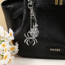Niche Punk Alloy Spider Keychain Hollow Spider Web Pendant Retro Bag Pendant Halloween Gift - Multicolor - View 3