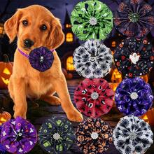 Random 6pcs/Set Halloween Theme Pet Accessories, Handmade Ribbon Flower Pet Neck Bow Collar, Pumpkin Spider Ghost Pattern Decorative Bow Tie, Suitable For Small Dogs And Cats Holiday Party Dress Up - Multicolor - View 1