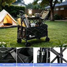 BN BY NEE All-Terrain Wheel Foldable Camping Garden Cart, High Load-Bearing Capacity, Large Capacity, Suitable For Camping Picnics, Garden Labor, Stall Shopping, Reinforced Frame, Portable, A Must-Have For Multi-Scene Home Outdoor Activities - Ocean Blue - View 5