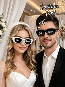 1/4/6/8/12/16/20/24件 2D平面個性化眼鏡姓名貼紙，適用於婚禮、單身派對和姓名標籤貼花 - 定製乙烯基材質，包含姓名和數字/首字母 - 2D手工塑料標籤，適用於派對小禮物 - 彩色 - 查看 4
