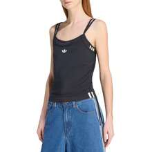Adidas Originals Women's Side Drawstring Slim Fit Double Layer Vest - Black - View 2