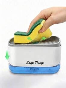 2-In-1 Soap Dispenser & Sponge Holder, Kitchen Dishwashing Liquid Pump Bottle, Multifunctional Cleaning Supplies Organizer For Kitchen And Bathroom - Multicolor - View 14