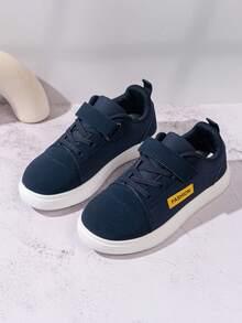Boys' Sports Casual Sneakers, New Style Children's Shoes With Hook And Loop Closure, Easy To Wear, - Navy Blue - View 4