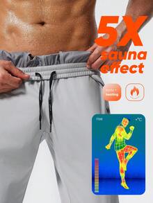 HOTSUIT Celana Olahraga Pria Warna Polos Musim Semi, Celana Sweat dengan Tali Serut, Dirancang untuk Lari, Latihan, Olahraga di Gym, Hadiah Valentine - Light Grey - View 2