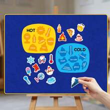Quixorblex 1 Set Hot & Cold Sorting Felt , Educational Teaching Aid, Temperature Matching Learning Tool, Classroom Learning & Home Education Supplies - Multicolor - View 5