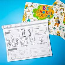 32-Page Spanish Alphabet Coloring And Tracing Book, Designed For Educational And Entertainment Purposes, Featuring Cute Illustrations, Creative Learning, And Handwriting Practice Content, Perfect Gift For Preschoolers Learning Letters And Vocabulary, Suitable For Birthday, Christmas, Back To School Gifts - A4 - View 5