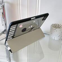 1pc Cute Music Note Piano Key Pink Heart Polka Dot Tablet Case Foldable Stand With Multiple Viewing Angles For Work & Entertainment, Protective Tablet Case With Pen Slot Compatible With IPad Pro 2024/Air M3/A16 2025,Compatible With XIAOMI,Compatible With SAMSUNG,Compatible With Huawei Matepad - Multicolor - View 8