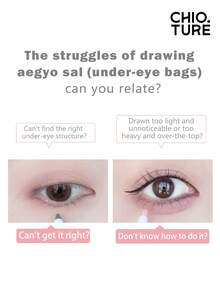 CHIOTURE Pensil Eyeliner Aegyo-Sal 2-in-1 Dua Warna, Anti Keringat & Tahan Air, Untuk Menggambar Garis Bulu Mata Bawah, Efek Makeup Alami Tahan Lama, Cocok Untuk Pemula Makeup - 01 Aprikot Krim - View 3