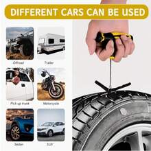 Car Tire Repair Kit, Heavy Duty Tubeless Tire Perforation Repair Tool Set, Portable Emergency Tire Blowout Repair Kit, Suitable For Cars, Motorcycles, SUVs, ATVs - A - View 7