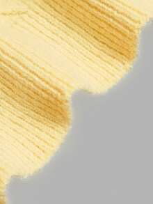 DONICY Women's Pale Yellow Hollow Crew Neck Single Button Cropped Knit Cardigan, Long Sleeve Thin Layering Sweater For Fall Winter Daily Wear - Yellow - View 5