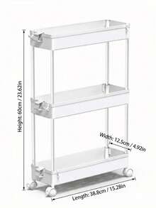 Narrow Multi-Function Storage Rack With Wheels, Ventilated Storage Cabinet With Hooks, Suitable For Small Spaces, Apartment Dorm Bedroom Bathroom Home Living Room Decor, Wedding Back To School Season Office Desk Kitchen Essential Storage Accessories - Multicolor - View 10